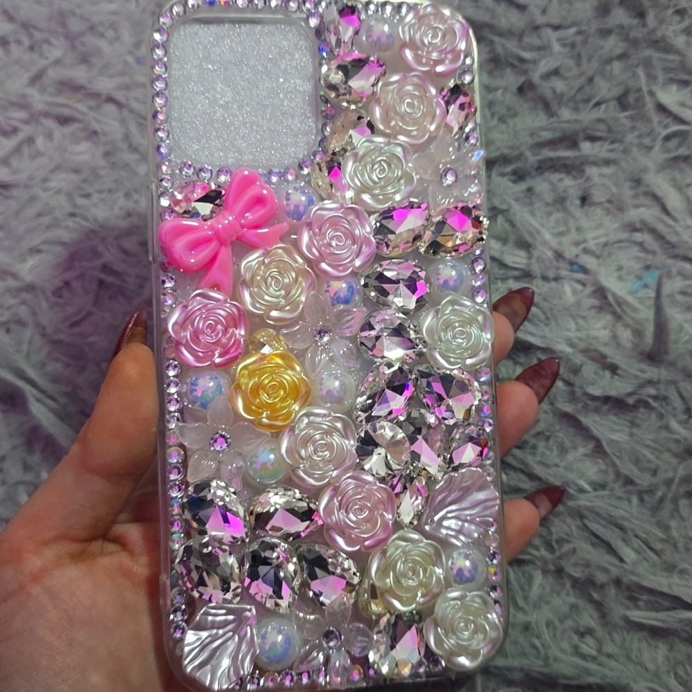 Unbranded Beautiful Floral IPhone 12 Pro Max Case W/ Pink Bow π (BRAND NEW) - Picture 4 of 4